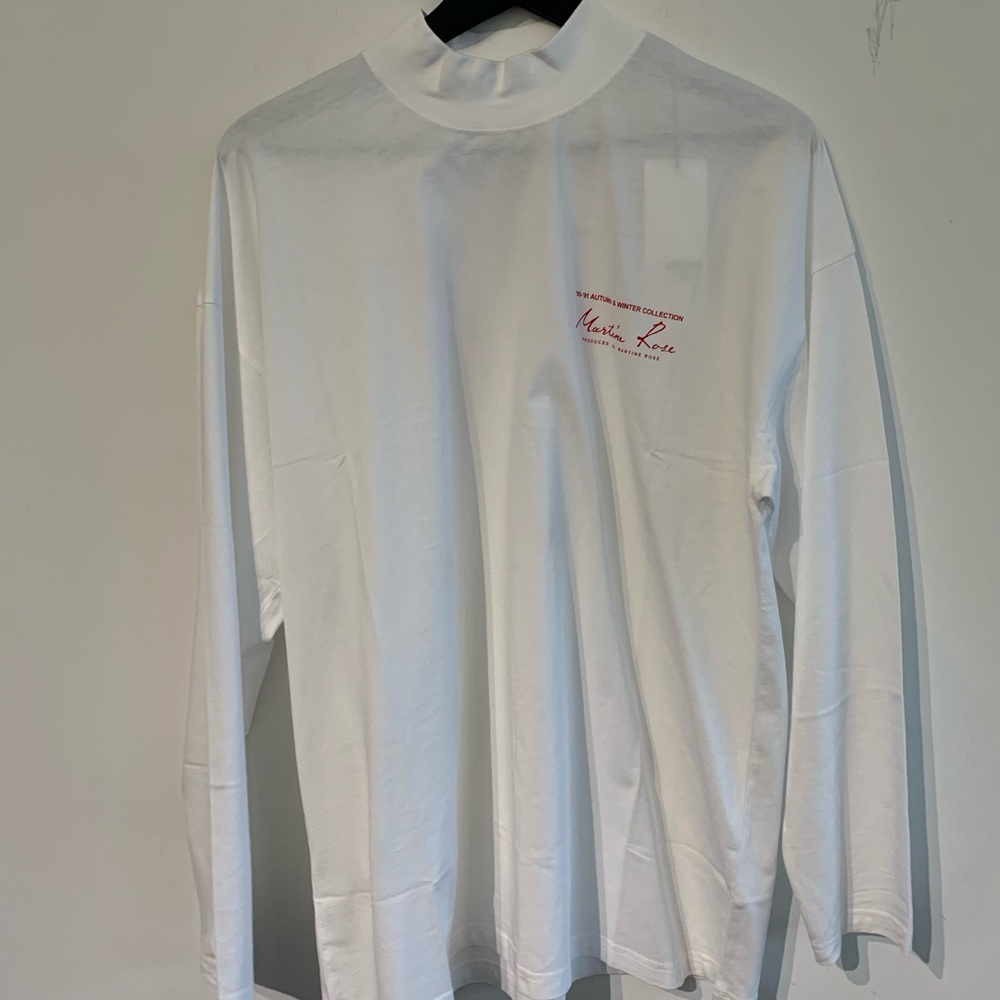 Martine Rose Jersey Funnel Neck - White